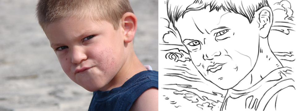 Portrait Illustration Reference and Sketch